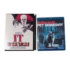 Stephen King IT DVD + Pet Sematary Blu-ray Horror Movie Bundle